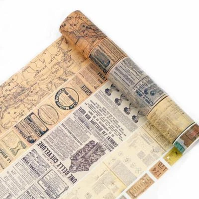 $3.38 • Buy Extra Wide Vintage Newspaper Coffee Shop Washi Tape DIY Craft Scrapbook SK
