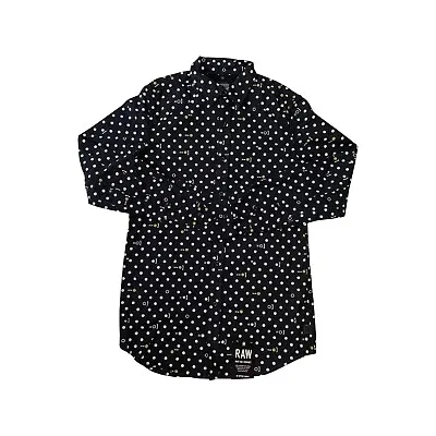 G-STAR Men's Navy Polka Dot Clean Long Sleeve Shirt REVEND RRP £50 • £13.49