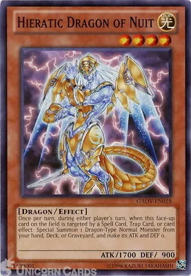 GAOV-EN018 Hieratic Dragon Of Nuit Common UNL Edition Mint YuGiOh Card • £0.99