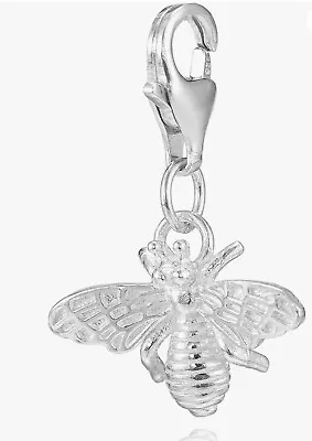 ZooWoo 925 Sterling Silver Honey Bee Clip On Charm 3D Lobster Clasp For Bracelet • £6.99