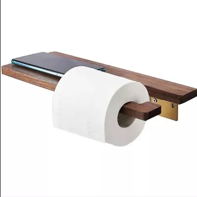 £8.99 • Buy SARIHOSY Wooden Paper Tissue Roll Holder + Shelf Kitchen, Bathroom. Wall Mounted