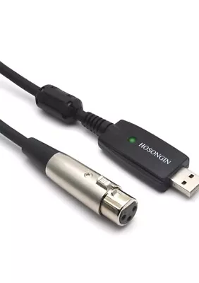 HOSONGIN USB Microphone Cable 10Ft USB Male To XLR Female Mic Link Converter  • $13.75