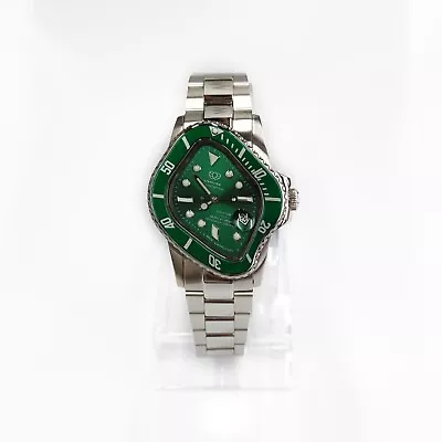 Laarvee PEA001 Silver Precision Steel Watch - Green Dial PH / Green Bezel • $422.50