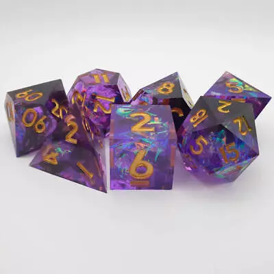 DND Sharp Edge Dice Set Amethyst Obscura Purple Polyhedral Die D20 D6 TTRPG • £21.99