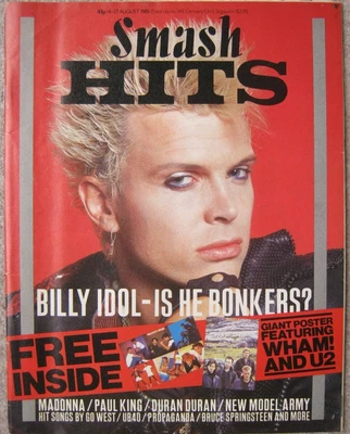 £9.99 • Buy Smash Hits 14 - 27 August 1985 Billy Idol Madonna Paul King Duran Duran Go West