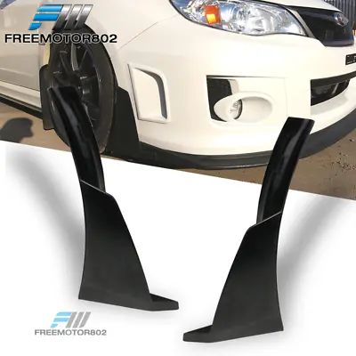 Universal Ikon Style Front Bumper Lip Splitters Winglets Canards 2PC PU • $49.99