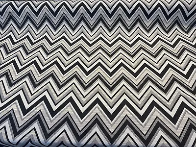 $49.95 • Buy Sunbrella Outdoor Fischer Graphite Chevron Upholstery Fabric By The Yard