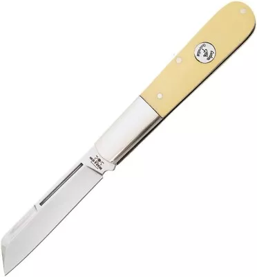 Bear & Son Knife - 4  Barlow - Yellow Delrin Handles - Carbon Steel Blade - Usa • $49.99