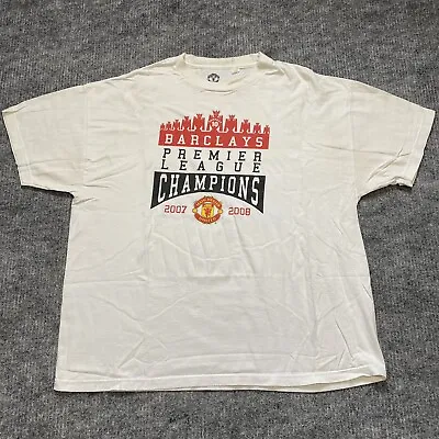 Vintage Y2K Barclays Premier Champions Manchester United 07/08 T-shirt Size 2XL • $25