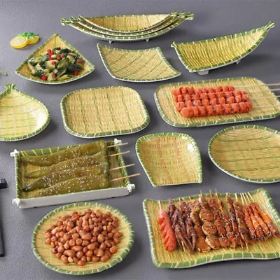 Creative Japan Imitation Bamboo Sushi Plate Barbecue Restaurant Dish Tableware • $10.37