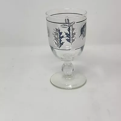 Vtg Libbey Glass MCM Silver Leaf Frosted Water Wine Stem Goblet FOR REPLACEMENT • $8.99