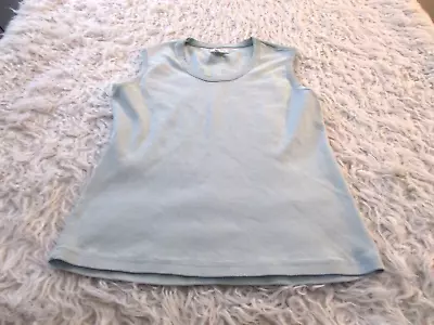Moth Shirt Womens Large Anthropologie Green Metallic Cotton Sleeveless Blouse • $8