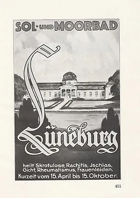 Sol- And Ann's Peat Spa Lueneburg Advertising Original Print Von1926 • $8.15