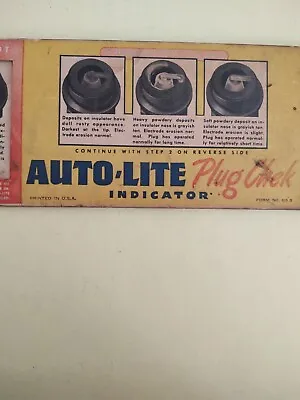 Vintage Auto-Lite Advertising Spark Plug Replacement Guide Collectible Cardboard • $14.99