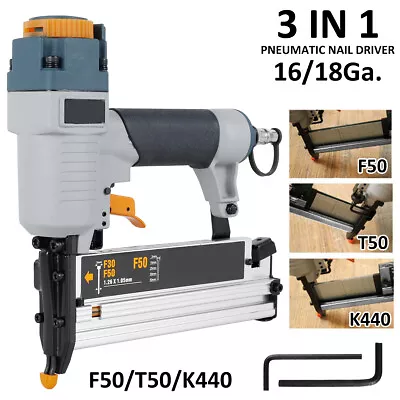 £67 • Buy 18 Gauge Brad Nails Pneumatic Powered Tool 3-IN-1 Air Nailer Stapler  P1GZ5Vq