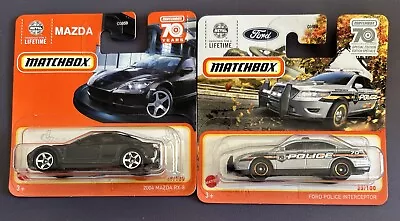 Matchbox 70 Years Black 2004 Mazda RX-8 Car /Ford Police Interceptor • $12.99