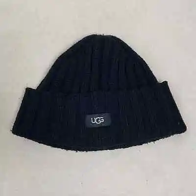 Ugg Wool Chunky Knit Winter Hat Black Beanie Black • $24
