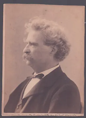 Samuel L.  Mark Twain  Clemens - Inscribed Photograph Mount Unsigned • $4250