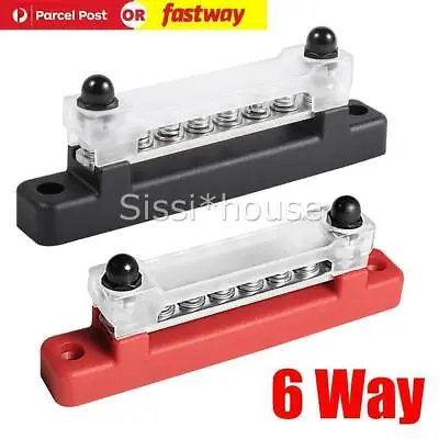 Red & Black Bus Bar Power Distribution Terminal Block 6 Way 12V 150A Busbar NEW • $24.95