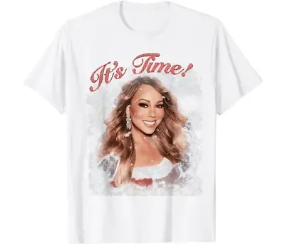 MARIAH CAREY Christmas T- Shirt Short Sleeve Cotton White Men • $16.99