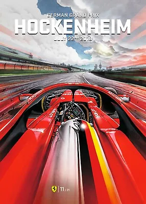 Ferrari F1 German Grand Prix Hockenheim 2018 High-Quality 22inx17in Art Poster # • $89.95