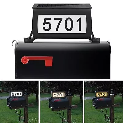  Solar Address Sign For Mailbox House Number Plaque Double Side Illuminated  • £41.83