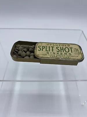 VINTAGE PFLUEGER SPLIT SHOT SINKERS With Collectible Tin • $10.49