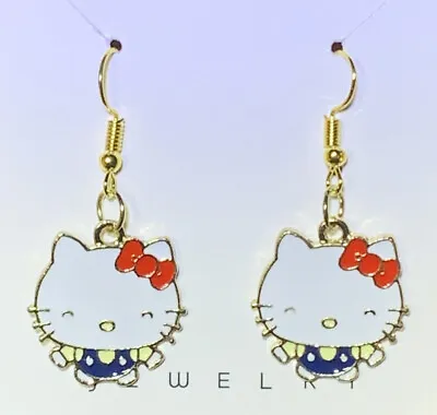 $8.75 • Buy Gold Hello Kitty Drop Dangle Earrings!!