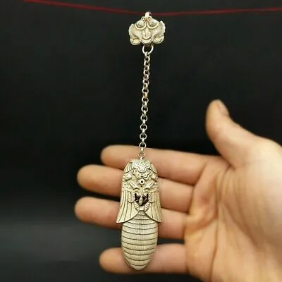 £26.39 • Buy Collection Old Japanese Copper Silver Carving Cicada Bat Pendant Netsuke