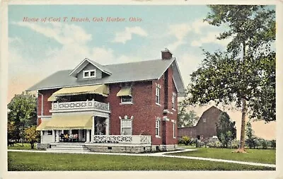 A View Of The Home Of Carl T. Bauch Oak Harbor Ohio OH 1915 • $9.95