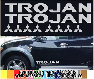 Mitsubishi L200 TROJAN Side Door Decals Stickers Barbarian Warrior Mitsi X2 • $10.22