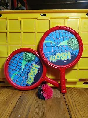 1991 Vintage Koosh Ball Paddle Raquet Racket Set Of 2 W/ Koosh Ball Works Great • $22.99