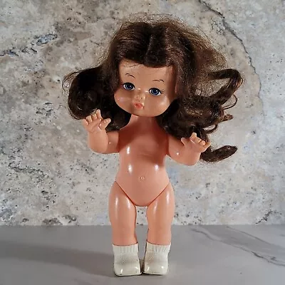 Vintage Plastic Poseable Doll Brown Hair Blue Eyes Made In Hong Kong • $14.99