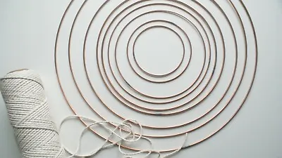 Metal Ring Shape Macrame Metal Hoops Large Copper Circle Dreamcatcher Hoop • £1.60
