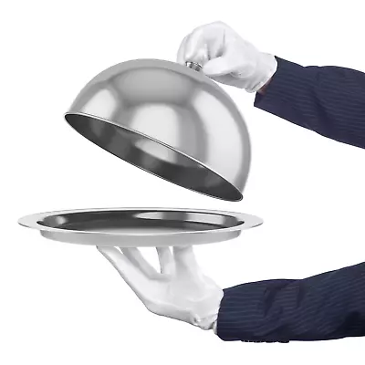 Stainless Steel Cloche Food Cover Dome Plate Restaurant Serving Dish Bell Jar • $12.43