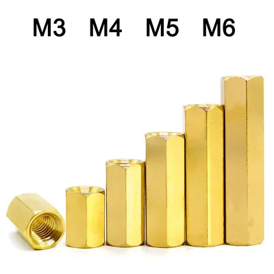 M3 M4 M5 M6 Brass Hex Studs Female-Female Support Spacer Hollow Thread Pillar • £3.16