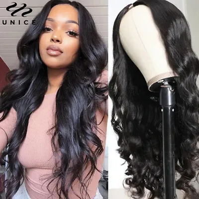 UNice Mongolian Body Wave U Part Wig Human Hair Glueless Wear And Go Wig No Glue • $72.33