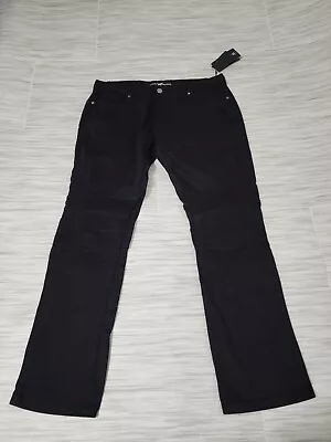 NWT X RAY Black Stretch Denim Straight Leg Moto Biker Jeans Mens 34 X 32 - M1481 • $29.99