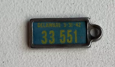 1942 Delaware DAV Tag - DE Mini License Plate Key Chain Disabled Veterans • $149.99