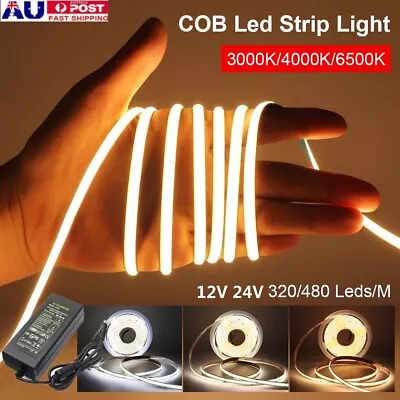 DC12V 24V Flexible COB LED Strip Light Warm Natural Cold White 3000/4000/6000K • $33.99