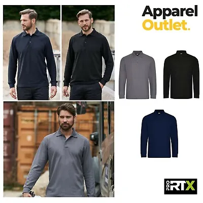 £9.95 • Buy Pro Polo Shirts - Men's Long Sleeve Quick Dry Work Grade Polo Shirts - S To 4XL