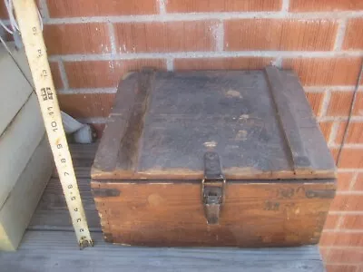 Vintage * 13 1/2  X 12  X 6 1/2  * Wood Military Ammunition  Box Crate Chest USA • $200.85