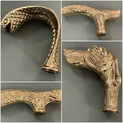 Set Of 4 Solid Brass Designer Vintage Head Handle For Wooden Cane (ONLY HANDLES) • $49.99