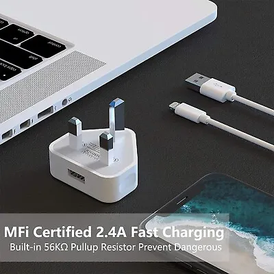 IPhone/IPAD Charger Plug And Cable [Apple MFi Certified] LIGHTNING CHARGERS • £12.99