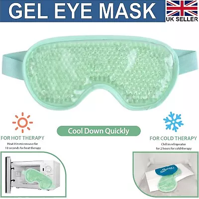 Cooling Gel Eye Mask For Puffy Eyes Dry Eye Reusable Cold Eye Gel Mask Pad Green • £5.49