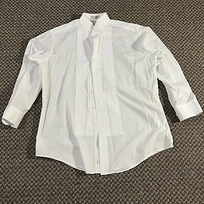 Kyle Thomas 16/L White Men's Pleat Wing Collar Tuxedo Shirt 1/6  Formal • $13.89