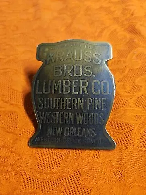 Old Brass Krauss Bros Lumber Co New Orleans LA Paper Memo Holder West Seattle • $14.99