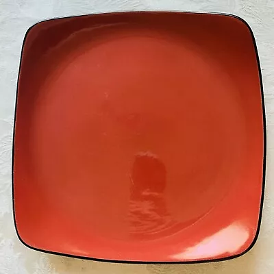 Corelle HEARTHSTONE STONEWARE CHILI RED Square Dinner Plate Corning • $10.77