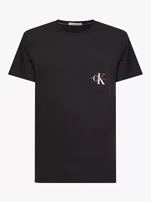 Calvin Klein Jeans Men's Monogram Logo Pocket T-Shirt In CK Black Size S • $37.34