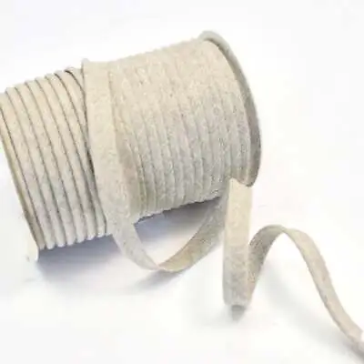 25m Roll Higgs & Higgs - Medium Bias Piping Plain Linen / Cotton - Natural 77 • £21.99